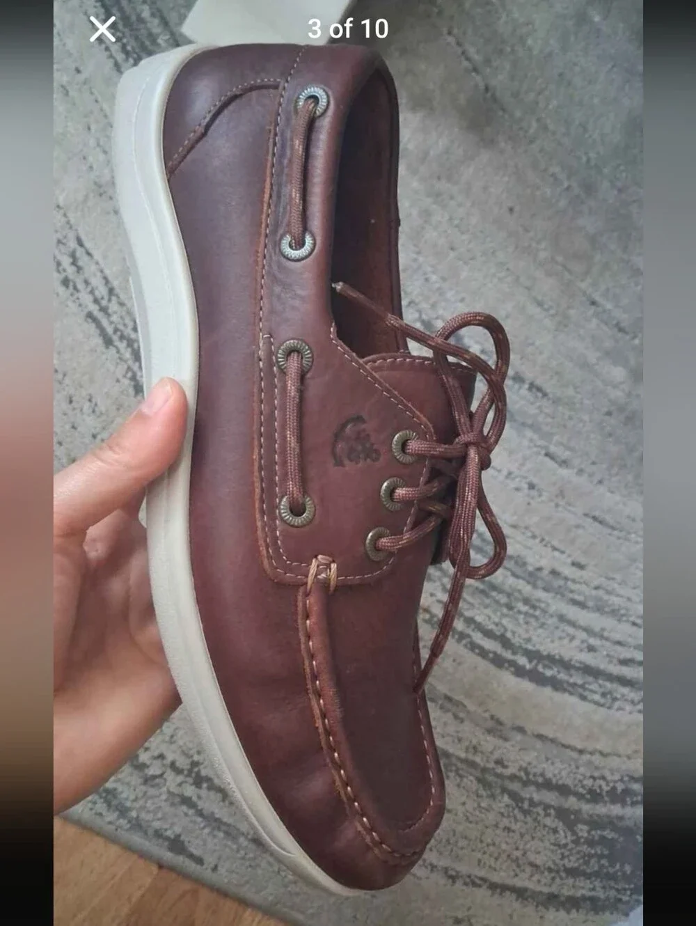 SAS Decksider Boat Shoe - Briar Brown with White Sole